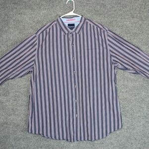 Tommy Bahama XXL Shirt Mens Long Sleeve Striped Button Down Cotton Casual‎